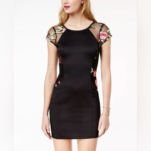BCX Juniors' Embroidered Illusion-Contrast Bodycon Dress NWOT